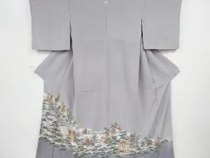 リサイクル　松原に梅模様一つ紋色留袖(重ね衿付き)